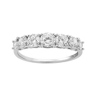 PRIMROSE Sterling Silver Graduated Cubic Zirconia Band Ring