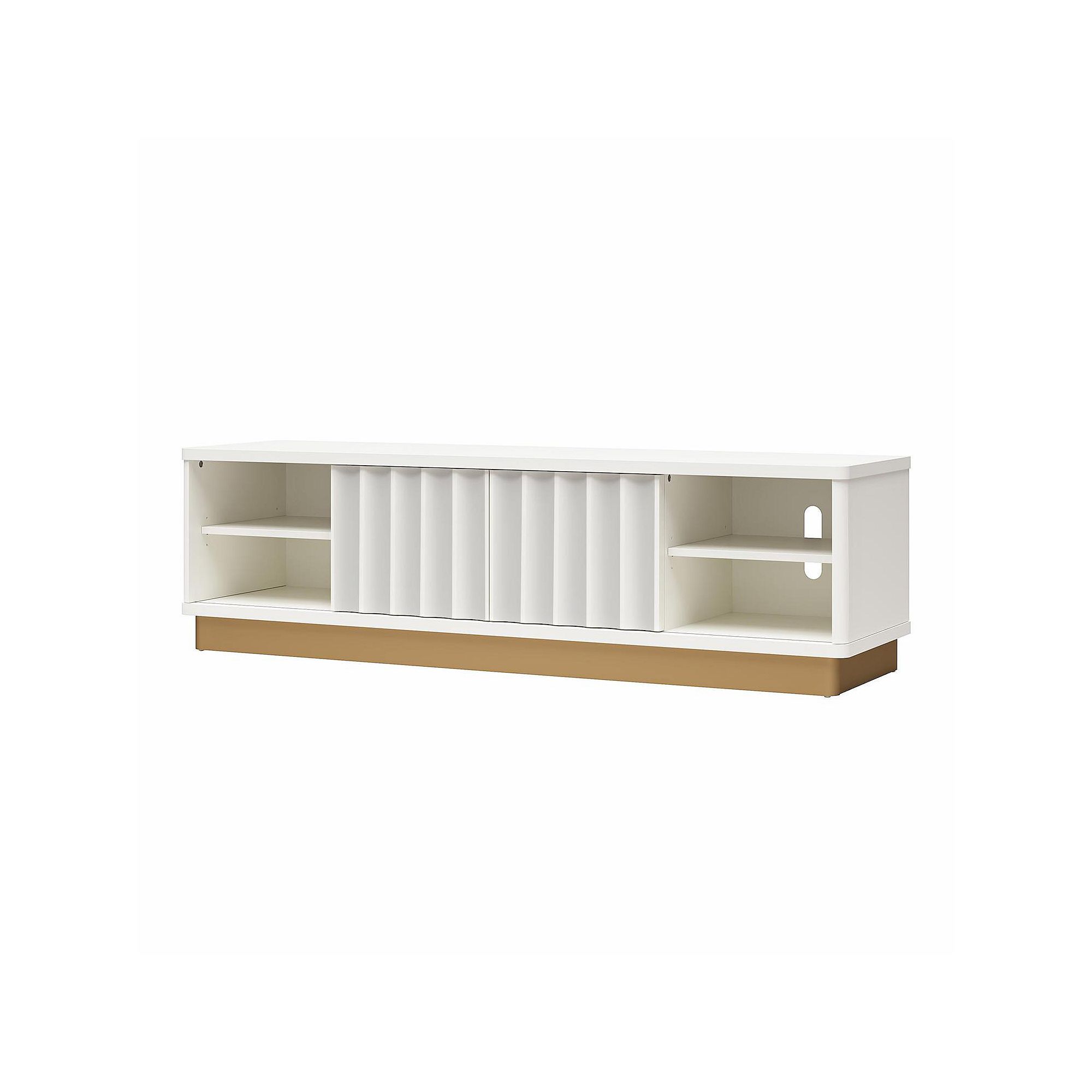 CosmoLiving by Cosmopolitan Rene Modern Scalloped TV Stand, White
