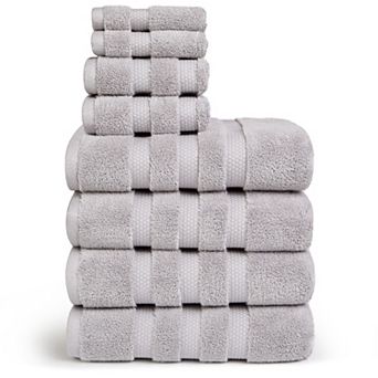 Vivendi Infinity 8 pc Bath Towel, Hand Towel & Wash Cloth Set