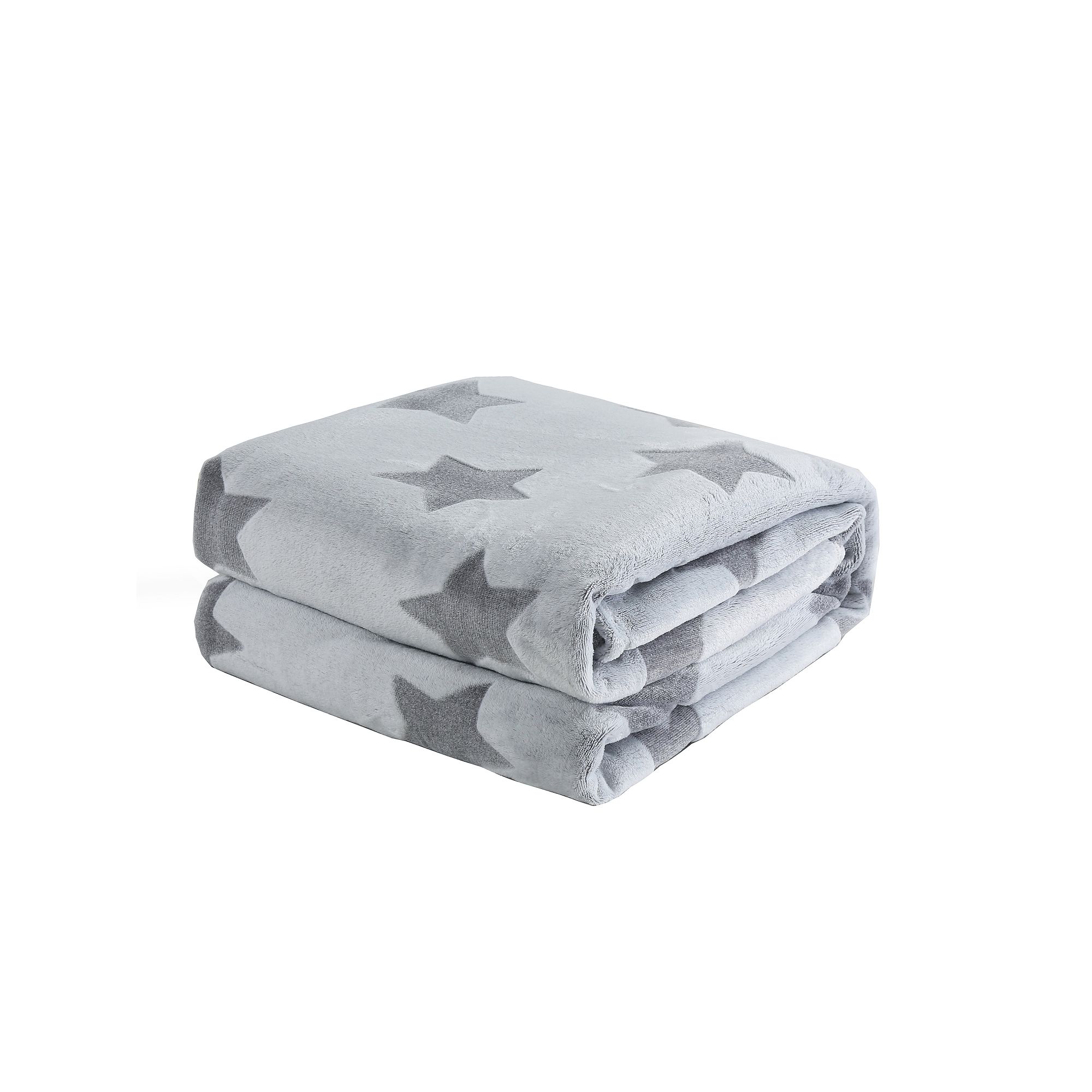 Harper Lane® Velvet Plush Blanket, Gray Star