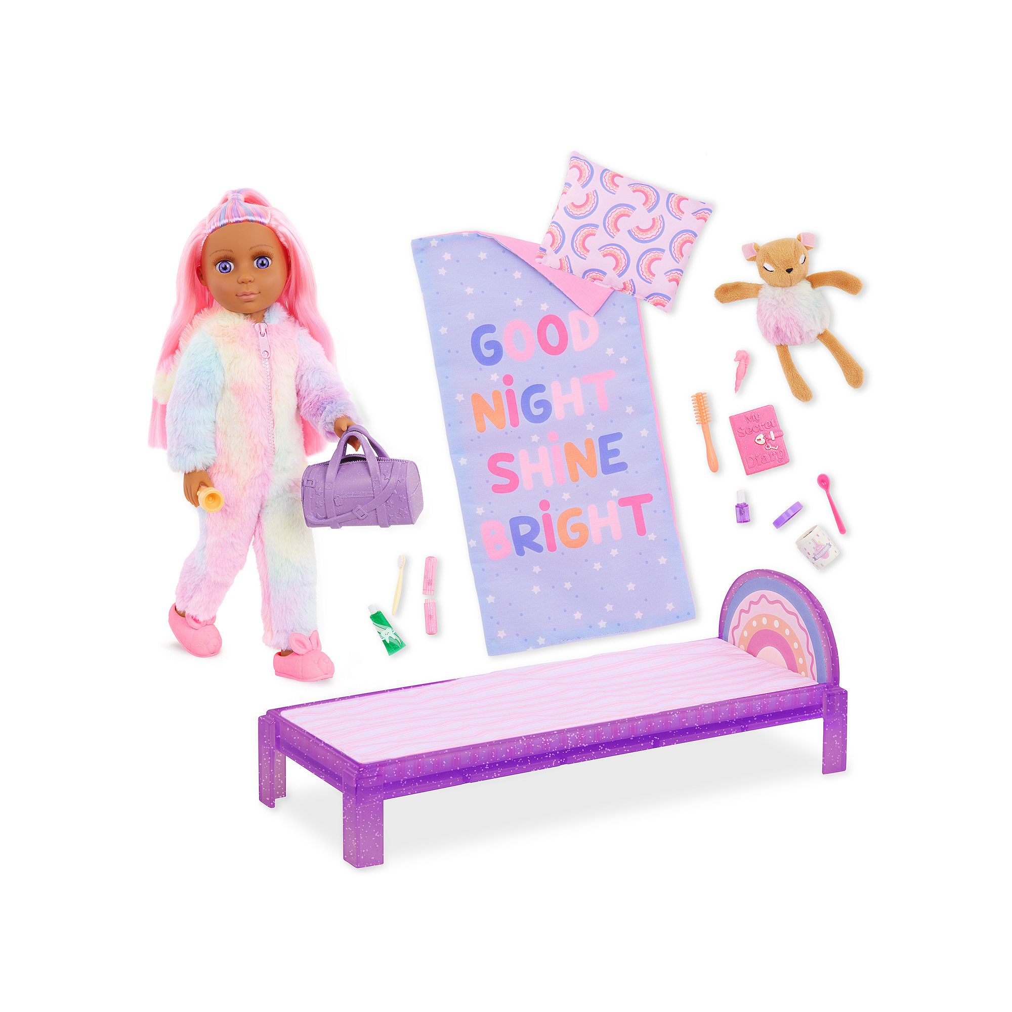 Glitter Girls Rafa & GG Bedtime Playset 14-inch Doll with Bed & Accessories