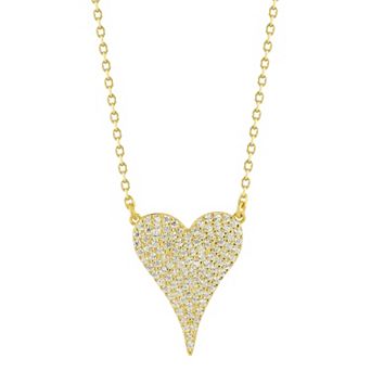 Sunkissed Sterling Cubic Zirconia Pave Heart Necklace
