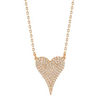 Sunkissed Sterling Cubic Zirconia Pave Heart Necklace
