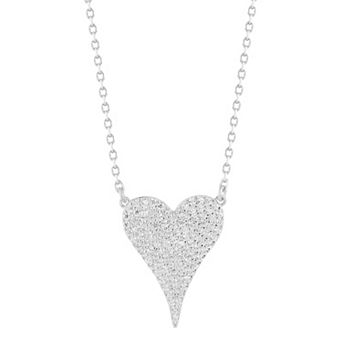 Sunkissed Sterling Cubic Zirconia Pave Heart Necklace