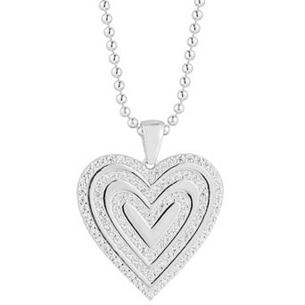 Sunkissed Sterling Cubic Zirconia Heart Pendant Necklace