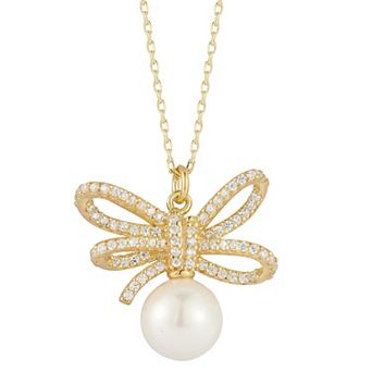 Sunkissed Sterling Cubic Zirconia & Freshwater Cultured Pearl Necklace