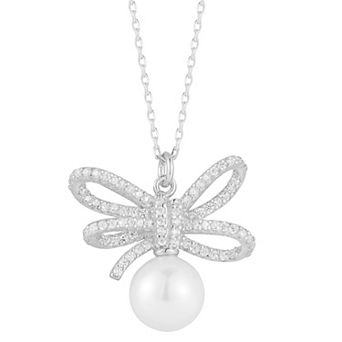 Sunkissed Sterling Cubic Zirconia & Freshwater Cultured Pearl Necklace