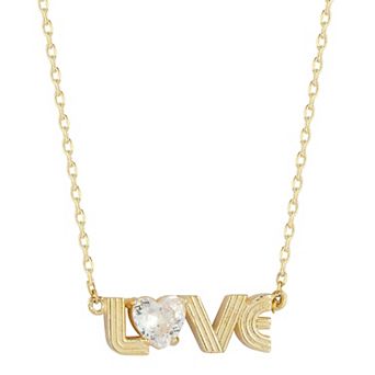 Sunkissed Sterling Cubic Zirconia LOVE Necklace