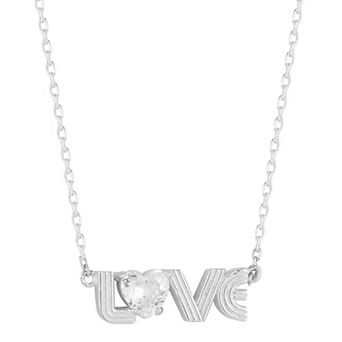 Sunkissed Sterling Cubic Zirconia LOVE Necklace