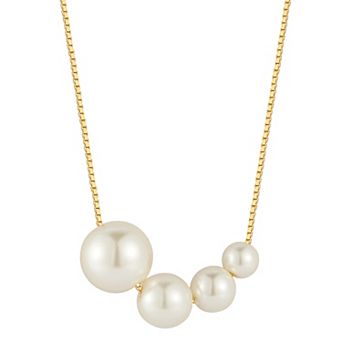 Sunkissed Sterling Graduating Freshwater Cultured Pearl Necklace