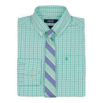 Boys 4-20 IZOD Long Sleeve Stretch Solid Poplin Shirt & Tie Set