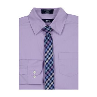 Boys 4-20 IZOD Long Sleeve Stretch Solid Poplin Shirt & Tie Set