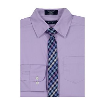 Boys 4-20 IZOD Long Sleeve Stretch Solid Poplin Shirt & Tie Set