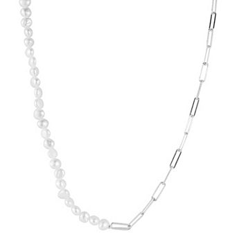 Sunkissed Sterling Freshwater Cultured Pearl & Link Chain Necklace