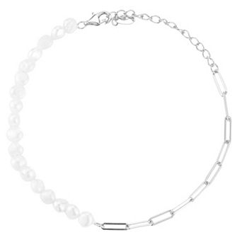 Sunkissed Sterling Freshwater Cultured Pearl & Link Bracelet