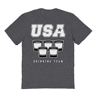 Men's USA Drinking Team Glasses Graphic Tee