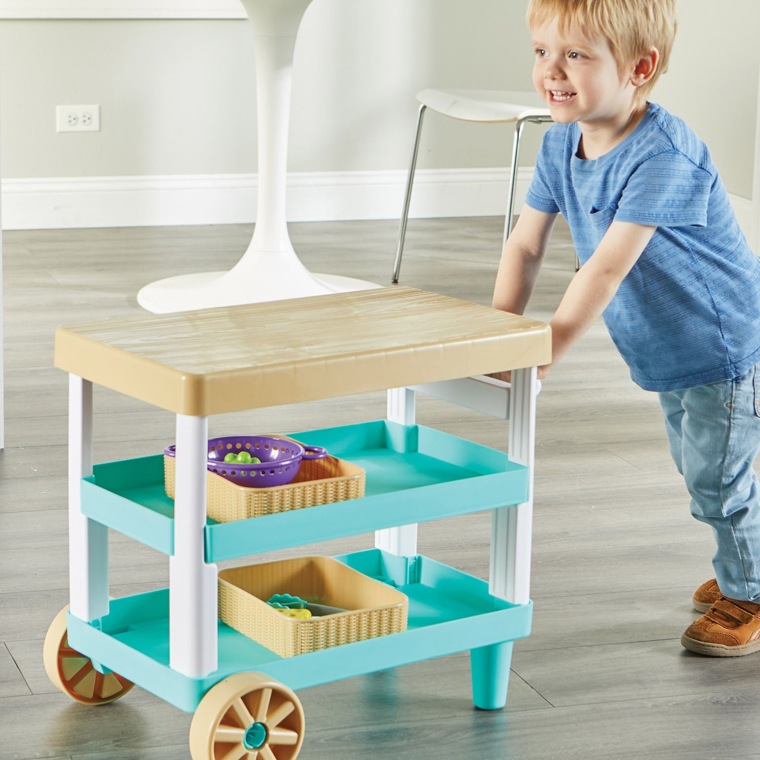 Learning Resources New Sprouts Healthy Basket Bundle, Pretend Play Kitchen Food