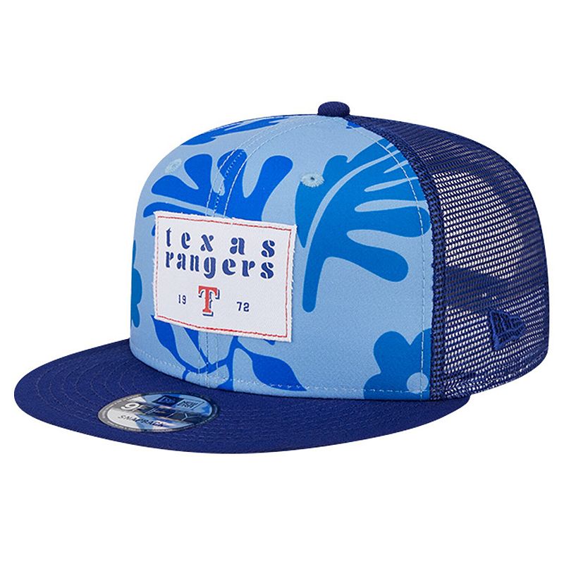 Men's New Era Royal Texas Rangers Bikini Bottom Trucker 9FIFTY Snapback Hat, Blue