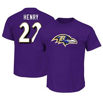 Men's Fanatics Derrick Henry Purple Baltimore Ravens Big & Tall Name & Number T-Shirt