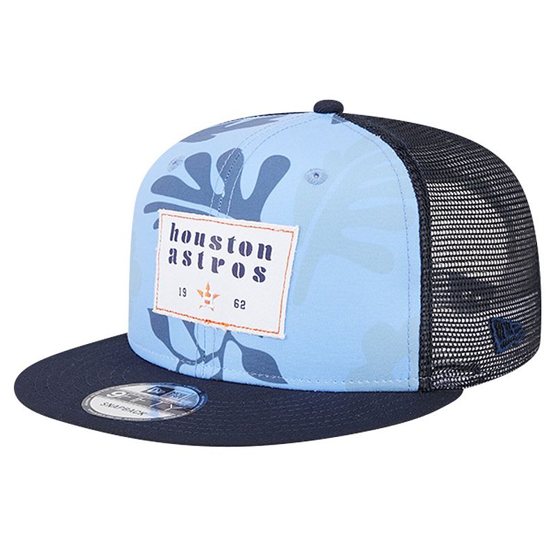 Men's New Era Navy Houston Astros Bikini Bottom Trucker 9FIFTY Snapback Hat, Blue
