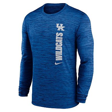 Men's Nike Royal Kentucky Wildcats 2024 Sideline Velocity Performance Long Sleeve T-Shirt