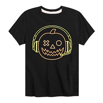 Boys 8-20 Neon Gamer Pumpkin Graphic Tee
