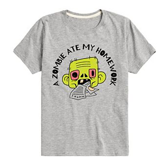 Boys 8-20 A Zombie Ate My Homework Graphic Tee