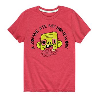 Boys 8-20 A Zombie Ate My Homework Graphic Tee