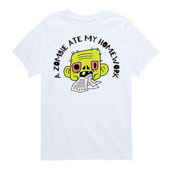 Boys 8-20 A Zombie Ate My Homework Graphic Tee