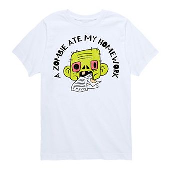 Boys 8-20 A Zombie Ate My Homework Graphic Tee