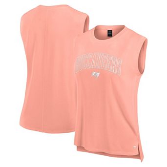 Women's Fanatics Coral Tampa Bay Buccaneers Studio Gym Tank Top