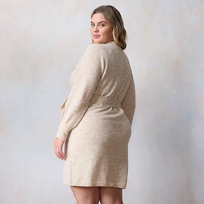 plus size beige sweater dress Baltic Born Womens Suki V Neck Sweater Dress | Cream main image 0