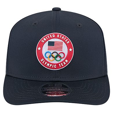 Men's New Era Navy Team USA 9SEVENTY Stretch Snap Performance Adjustable Hat