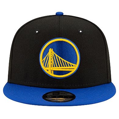 Men's New Era Black/Royal Golden State Warriors Official Team Color 2Tone 9FIFTY Snapback Hat