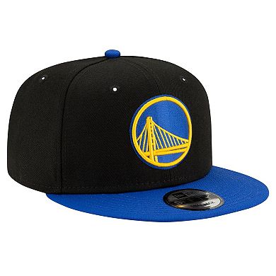 Men's New Era Black/Royal Golden State Warriors Official Team Color 2Tone 9FIFTY Snapback Hat