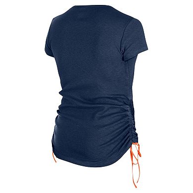 Women's New Era Navy Denver Broncos Ruched Side T-Shirt