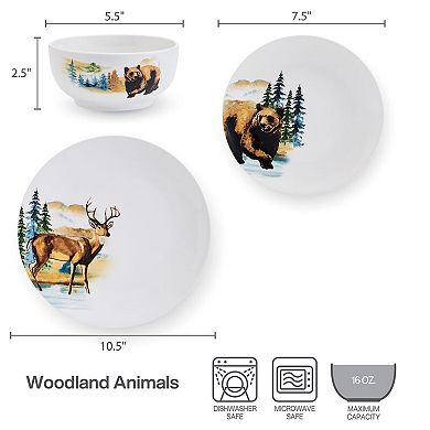 Studio Nova Woodland Animals 12 pc Dinnerware Set