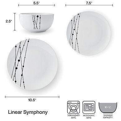 Studio Nova Linear Symphony 12-pc. Dinnerware Set