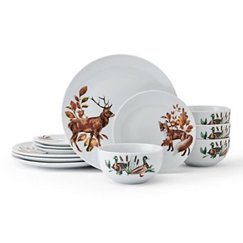 Studio Nova Woodland Wonders 12 pc Dinnerware Set
