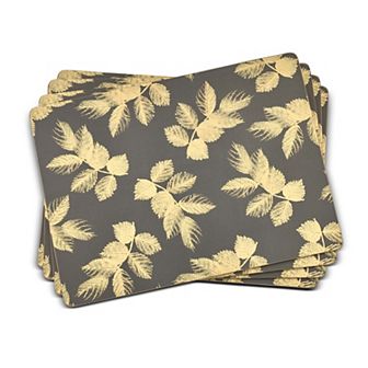 Pimpernel Sara Miller Etched Leaves Placemats, Set Of 4