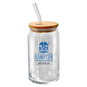 The Memory Company Hampton Pirates 16oz. Classic Crew Beer Glass with Bamboo Lid
