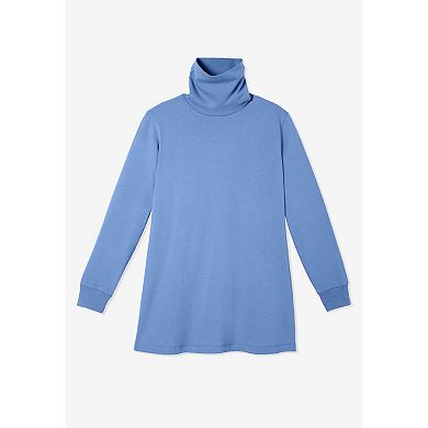 Woman Within Plus Size Perfect Long-Sleeve Turtleneck Tee