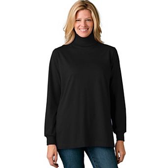 Woman Within Plus Size Perfect Long-Sleeve Turtleneck Tee