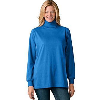 Woman Within Plus Size Perfect Long-Sleeve Turtleneck Tee