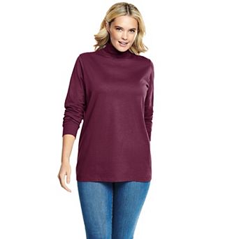 Woman Within Plus Size Petite Perfect Long-Sleeve Turtleneck Tee