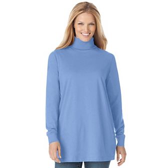 Woman Within Plus Size Perfect Long-Sleeve Turtleneck Tee