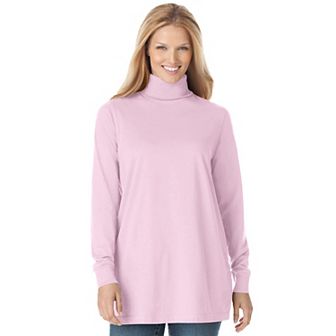 Woman Within Plus Size Perfect Long-Sleeve Turtleneck Tee