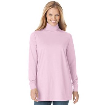 Woman Within Plus Size Perfect Long-Sleeve Turtleneck Tee