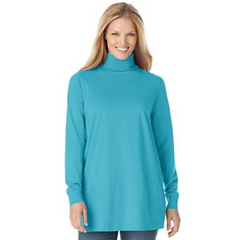 Woman Within Plus Size Perfect Long-Sleeve Turtleneck Tee