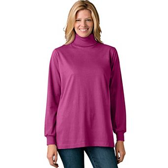 Woman Within Plus Size Perfect Long-Sleeve Turtleneck Tee